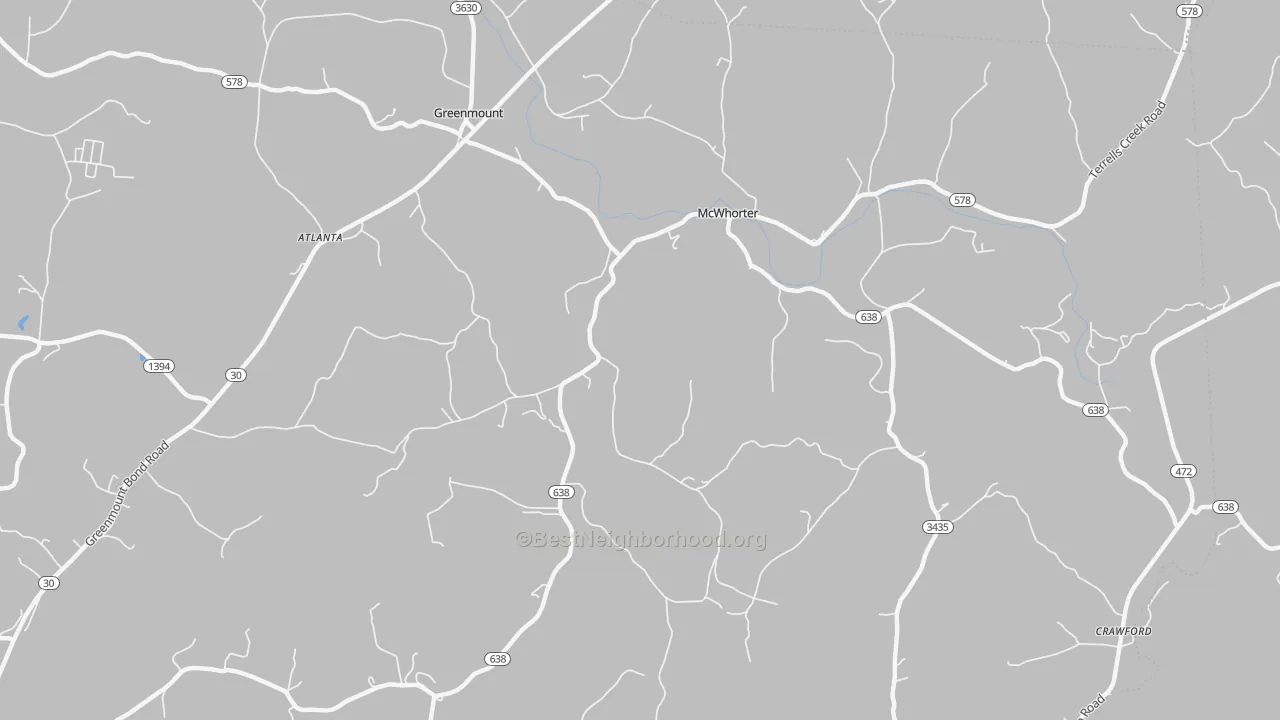 Bike Grade map of McWhorter, KY