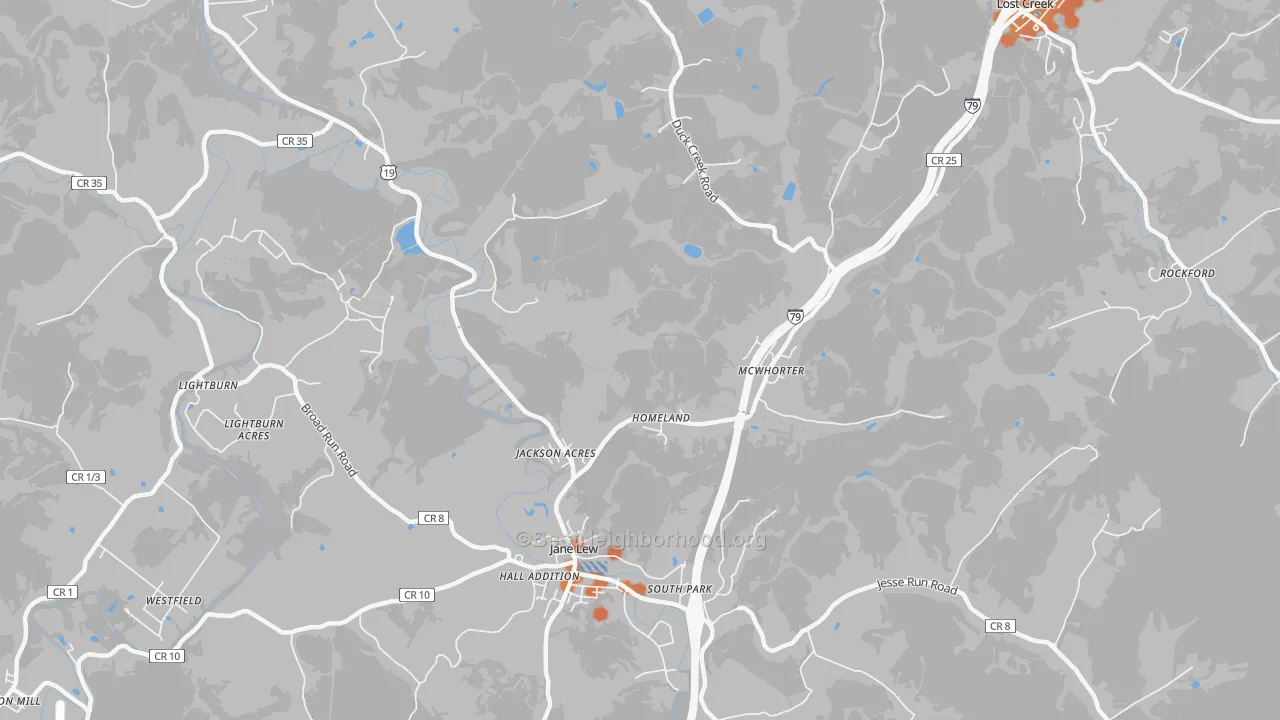 Bike Grade map of McWhorter, WV