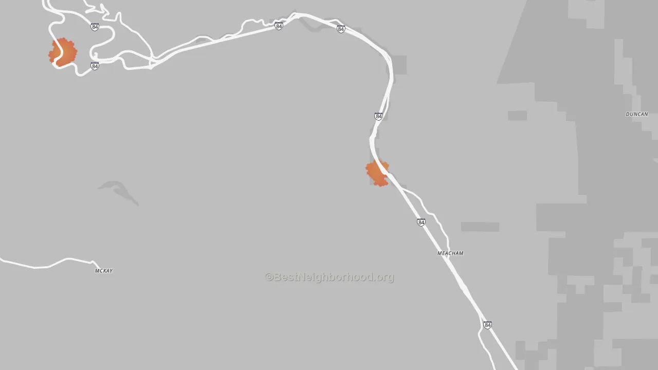 Bike Grade map of Meacham, OR