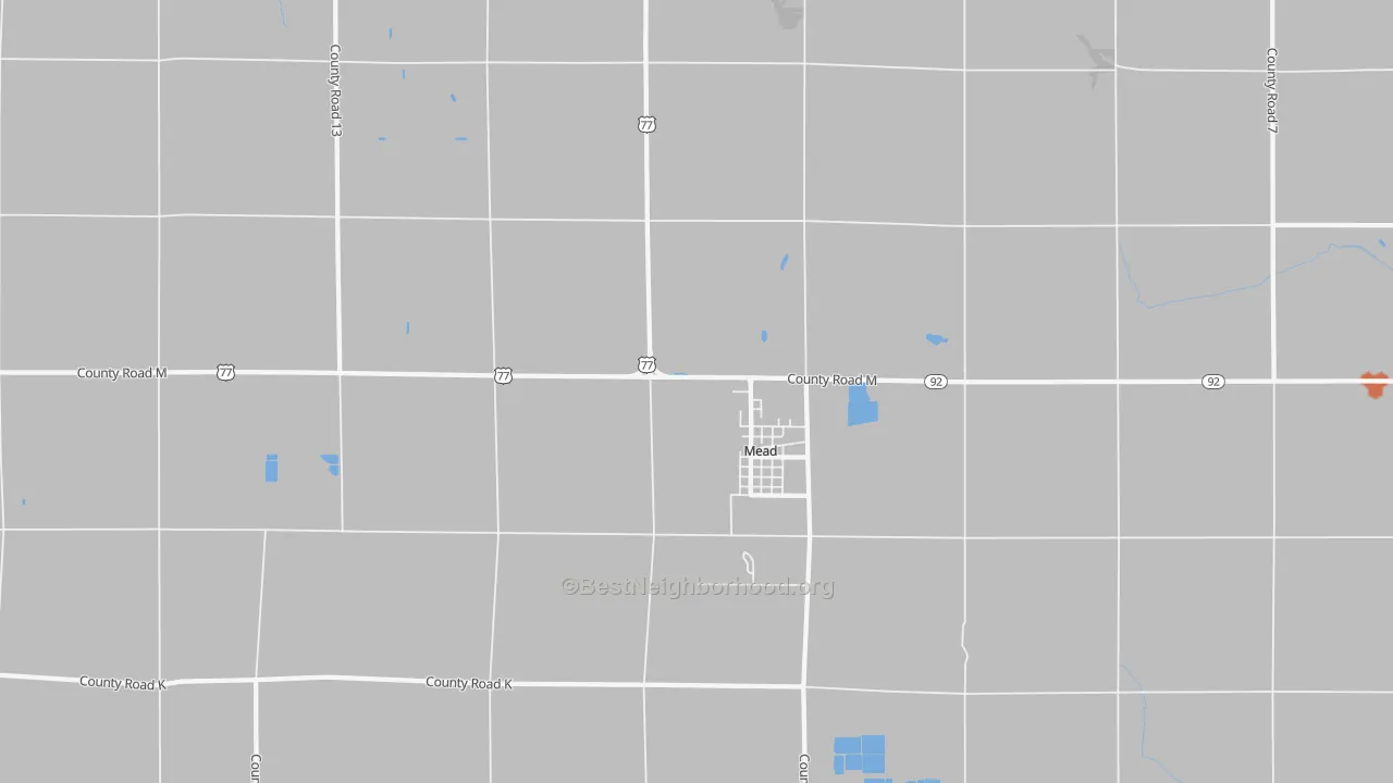 Bike Grade map of Mead, NE