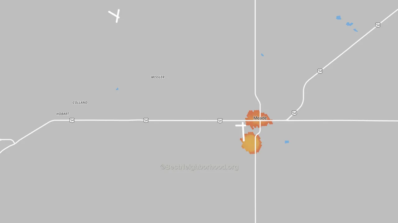 Bike Grade map of Meade County, KS