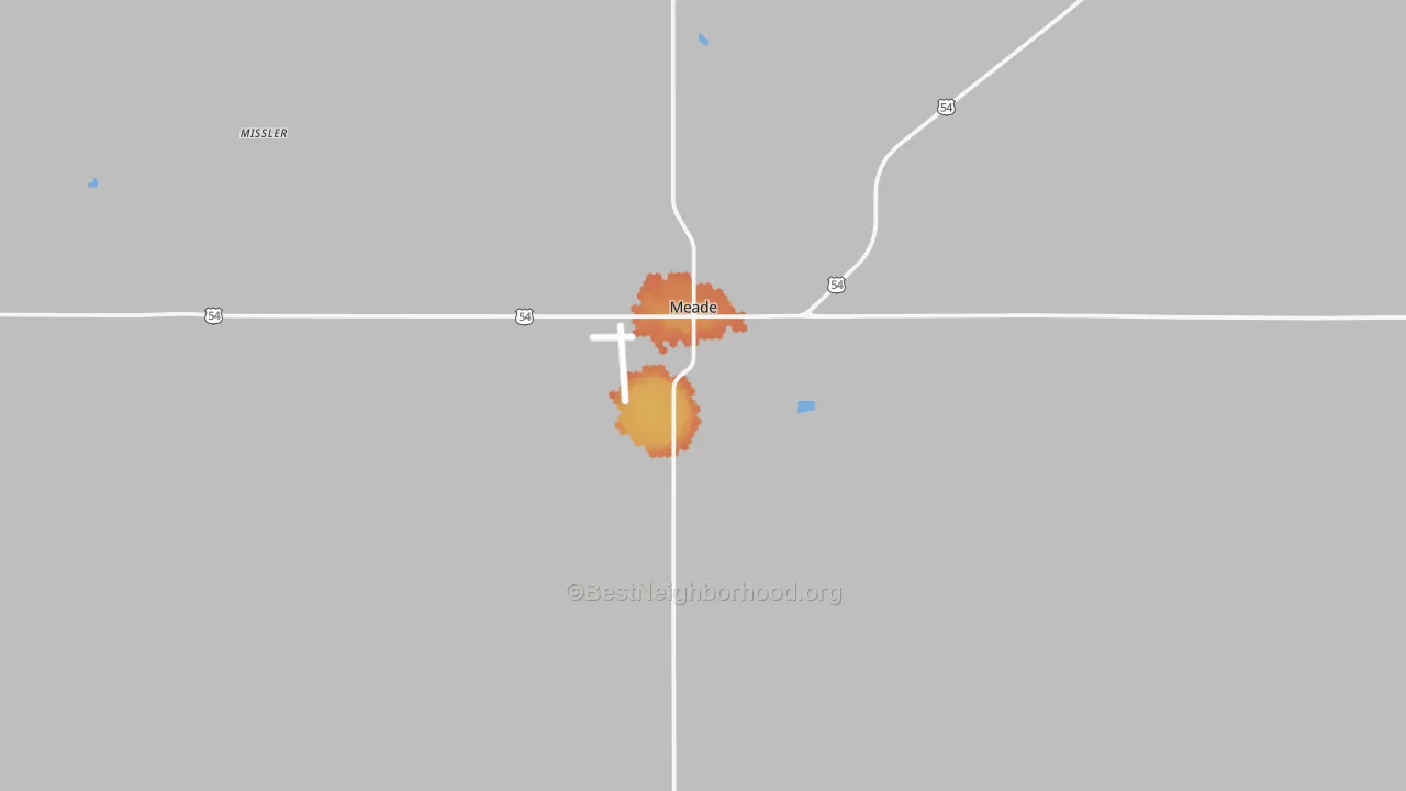 Bike Grade map of Meade, KS