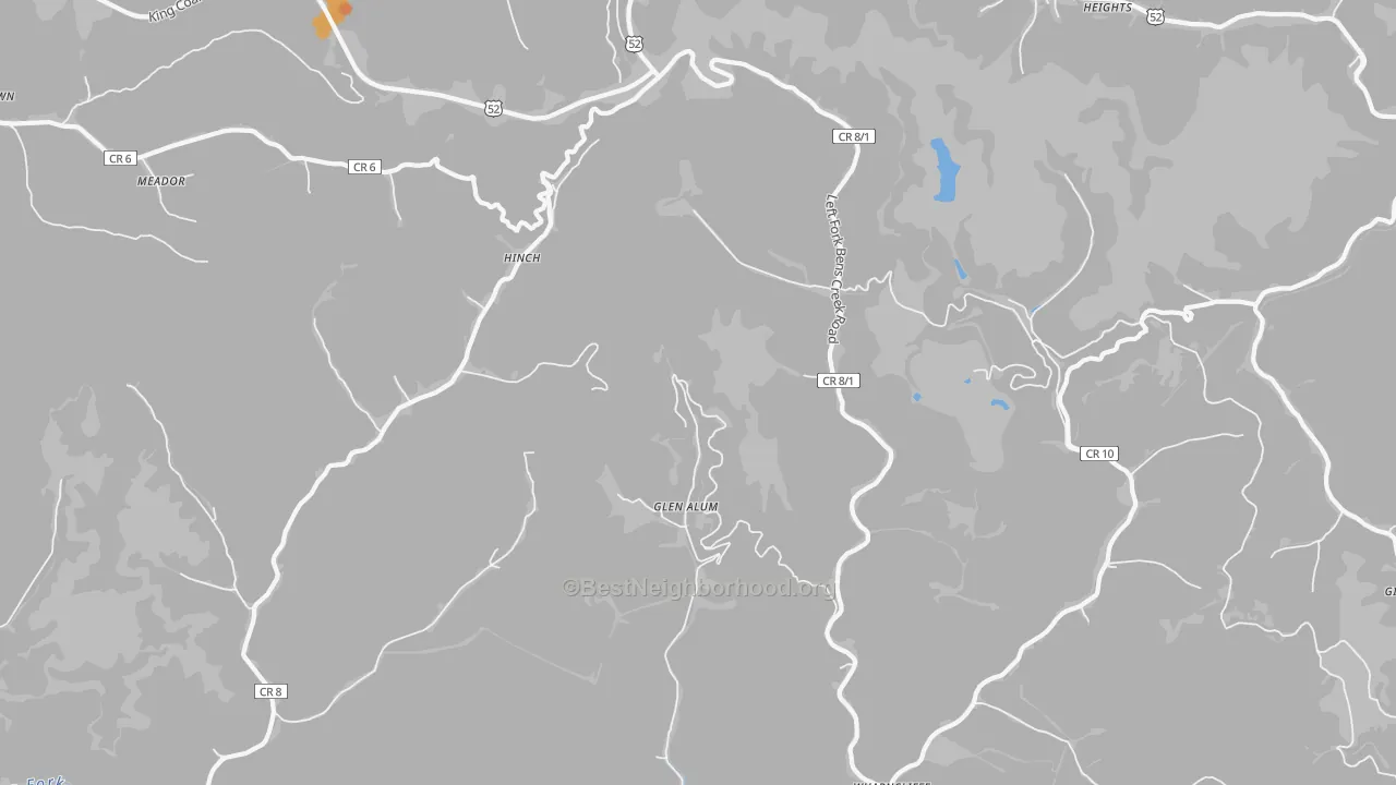 Bike Grade map of Meador, WV