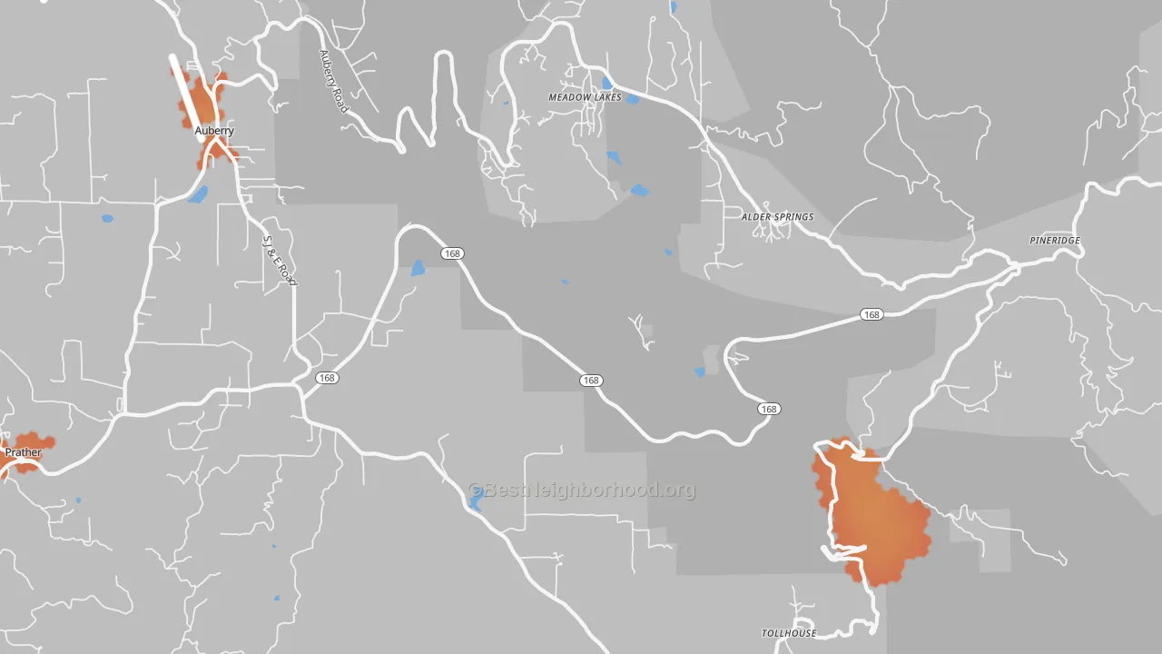 Bike Grade map of Meadow Lakes, CA