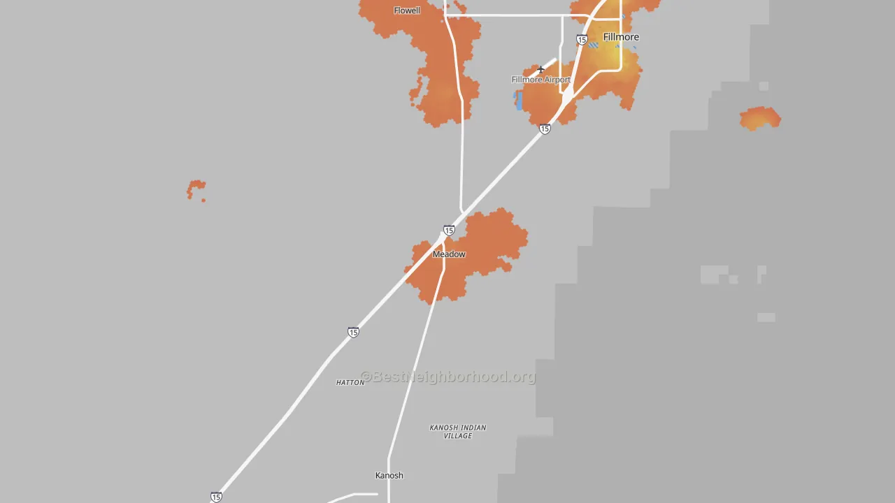 Bike Grade map of Meadow, UT