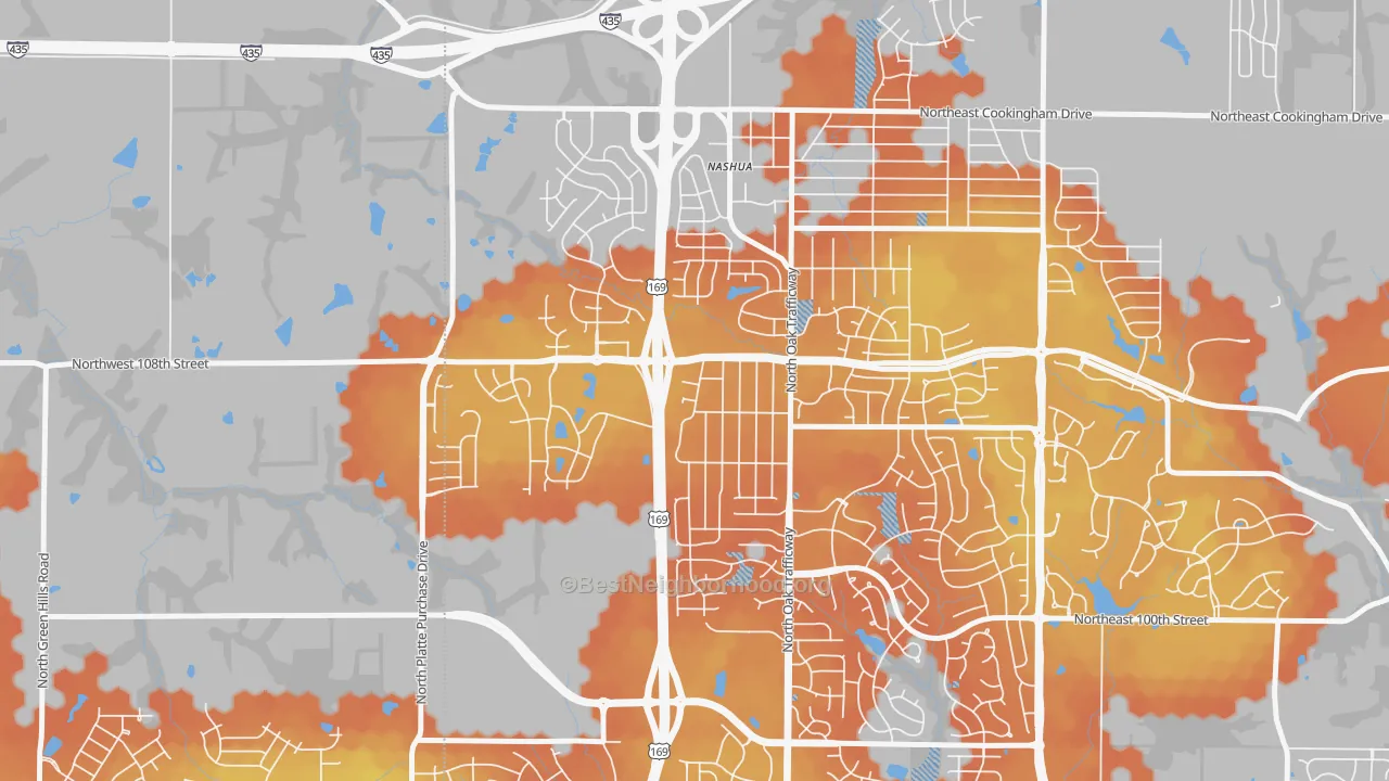 Bike Grade map of Meadowbrook Heights, Kansas City, MO