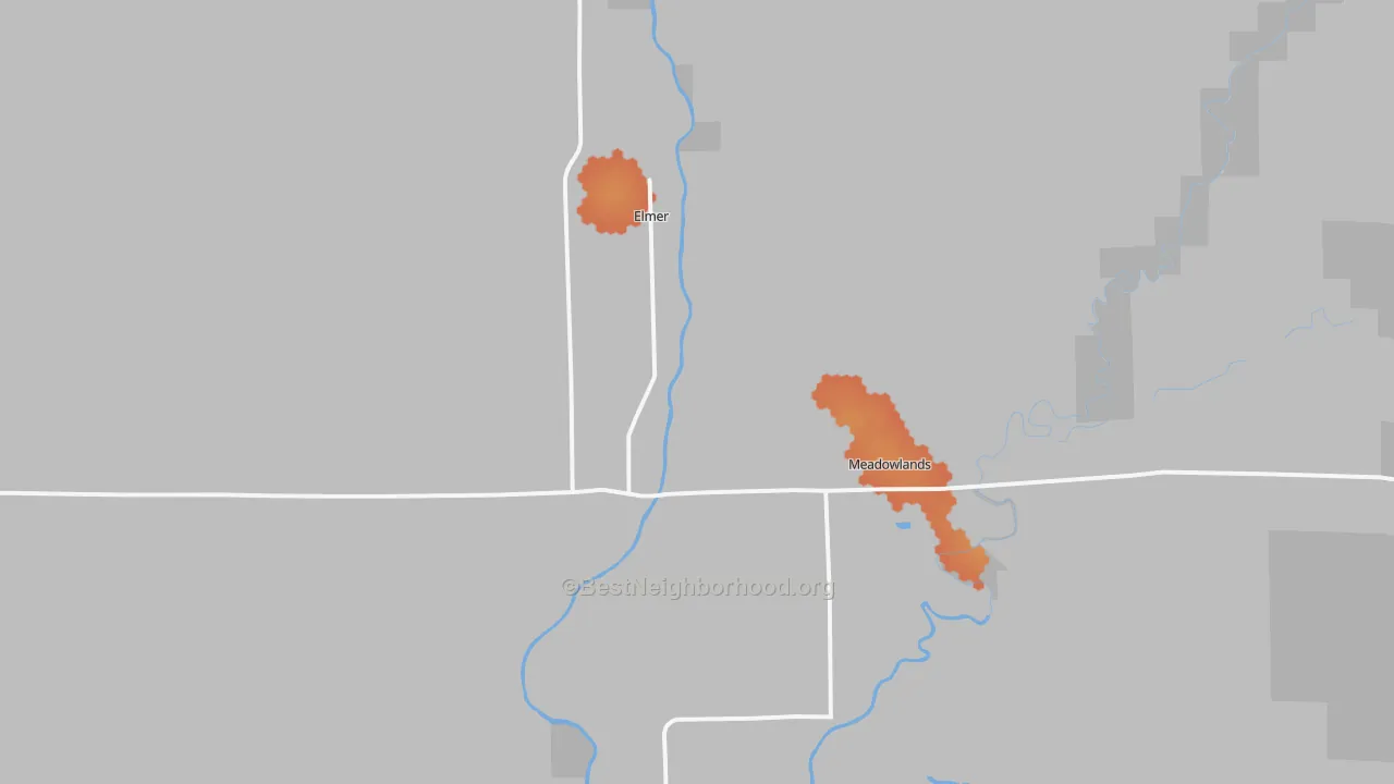 Bike Grade map of Meadowlands, MN