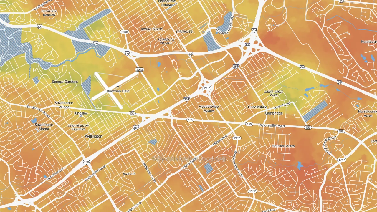 Bike Grade map of Meadowview Estates, KY
