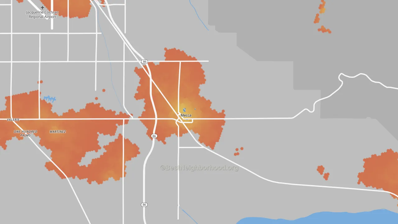 Bike Grade map of Mecca, CA