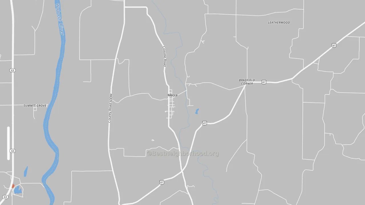 Bike Grade map of Mecca, IN