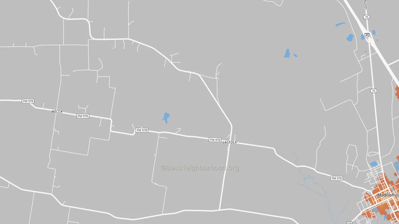 Bike Grade map of Mecca, TX