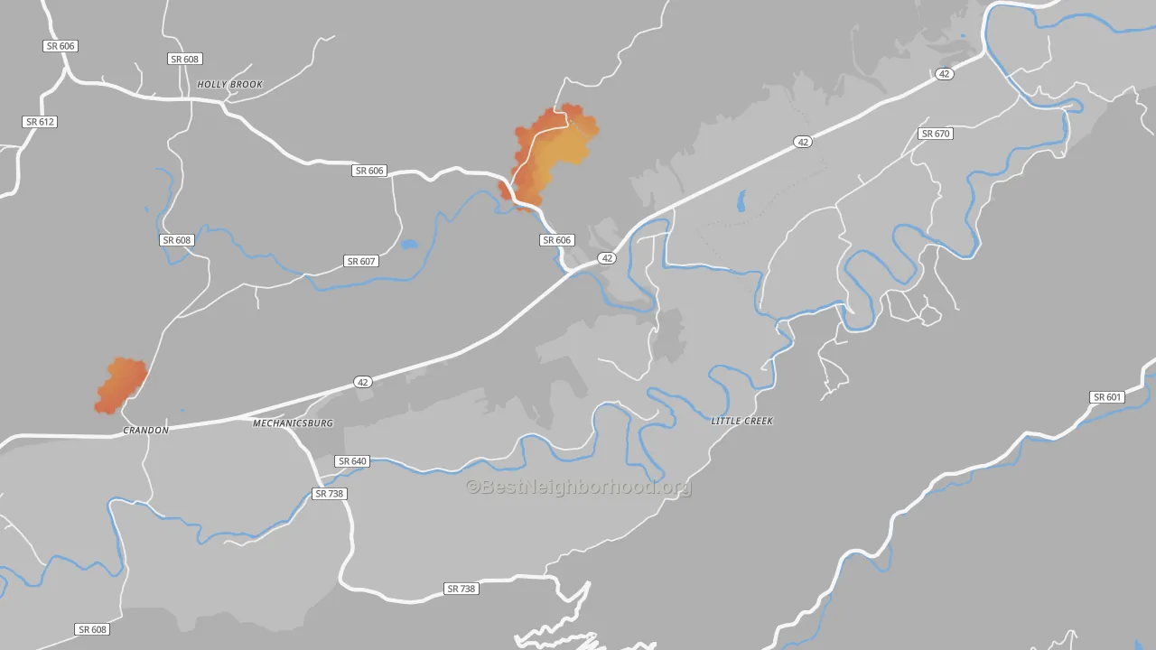 Bike Grade map of Mechanicsburg, VA
