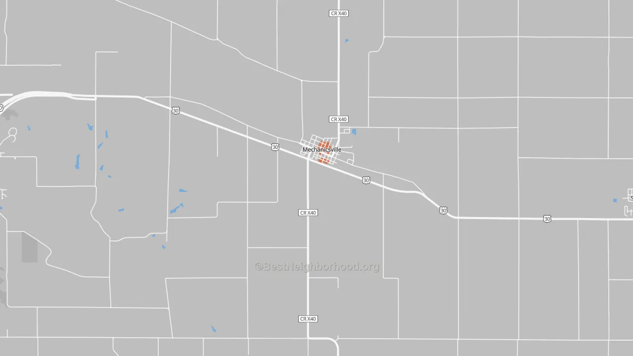 Bike Grade map of Mechanicsville, IA