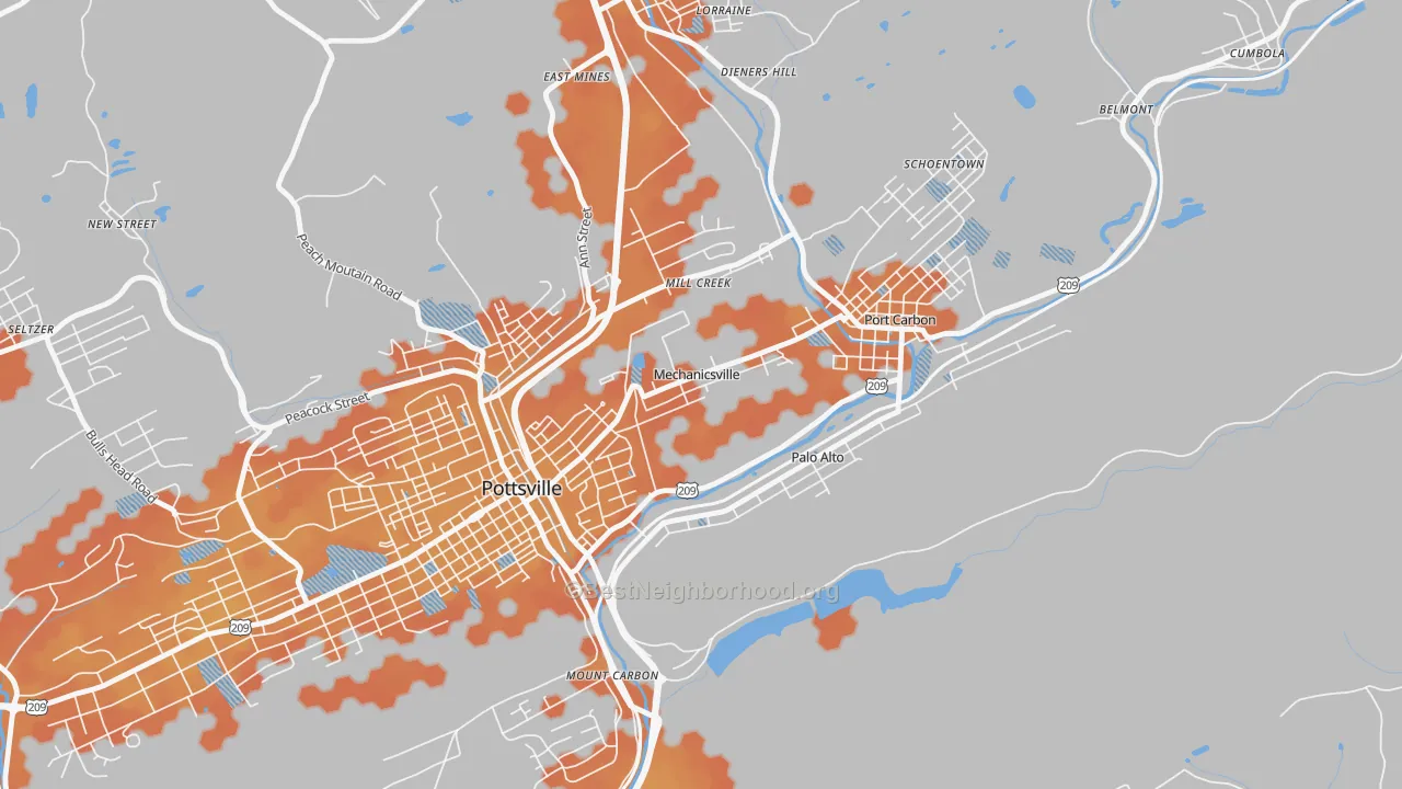 Bike Grade map of Mechanicsville, PA