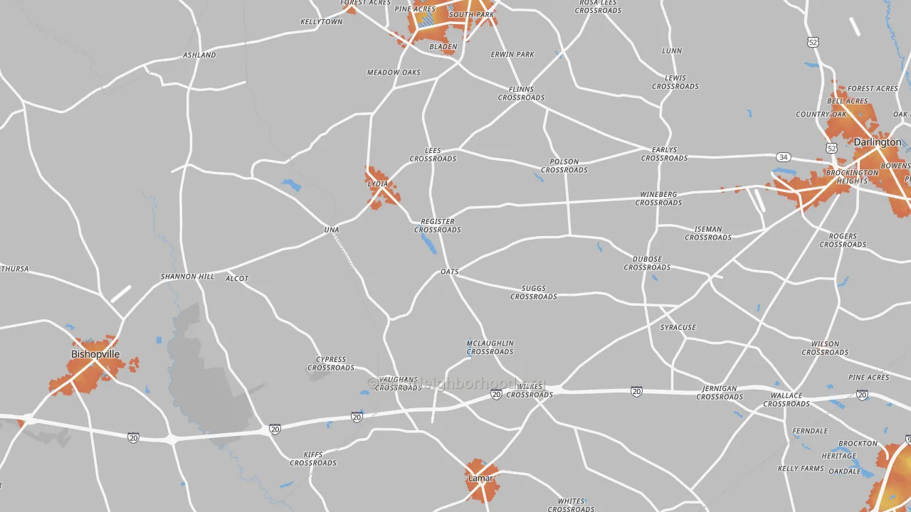 Bike Grade map of Mechanicsville, SC