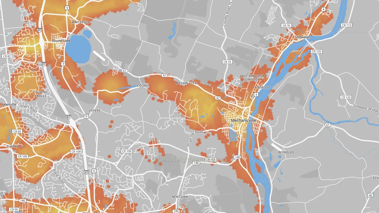 Bike Grade map of Mechanicville, NY