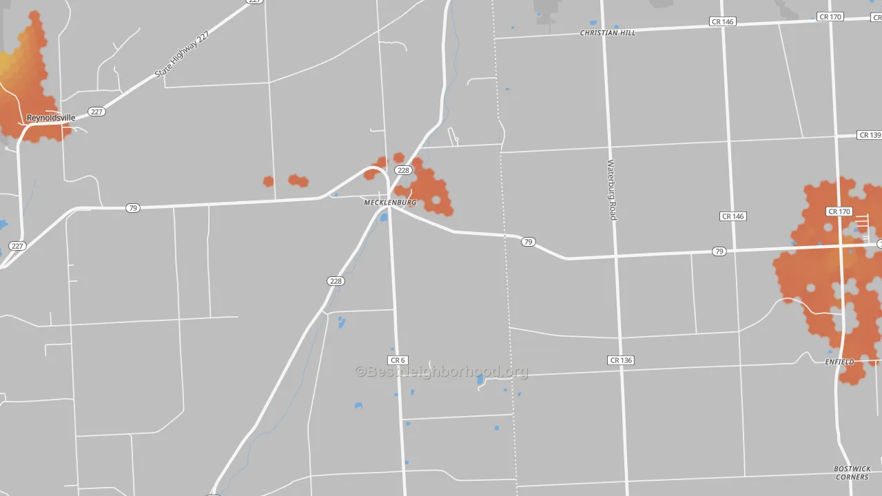 Bike Grade map of Mecklenburg, NY