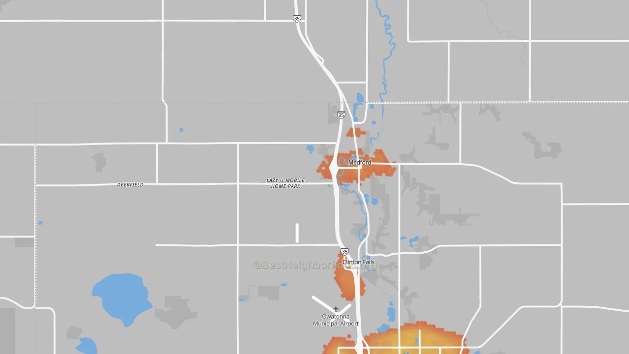 Bike Grade map of Medford, MN
