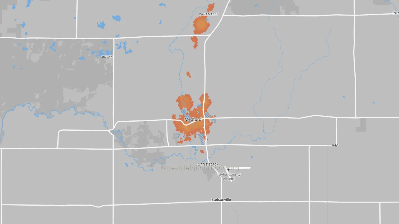 Bike Grade map of Medford, WI