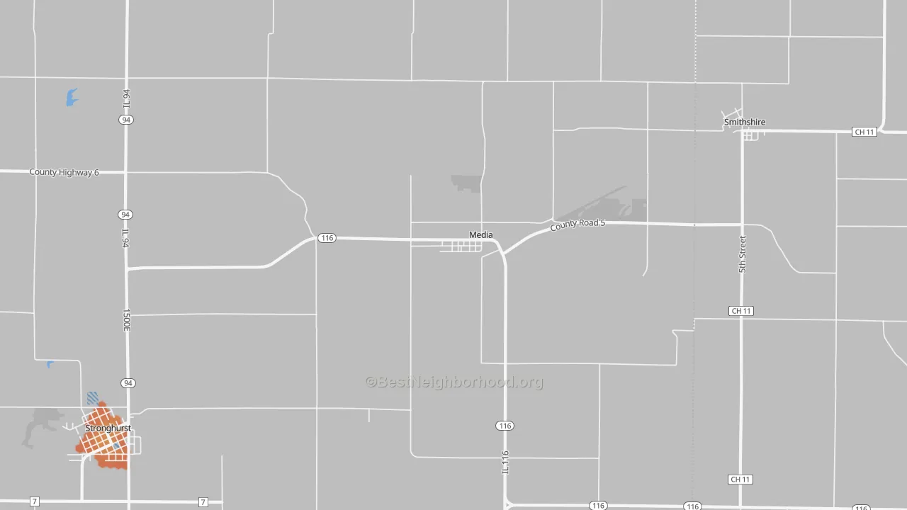 Bike Grade map of Media, IL