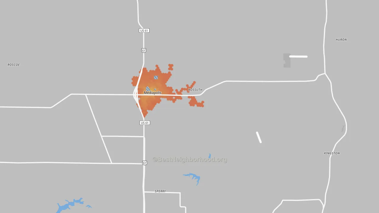 Bike Grade map of Mediapolis, IA