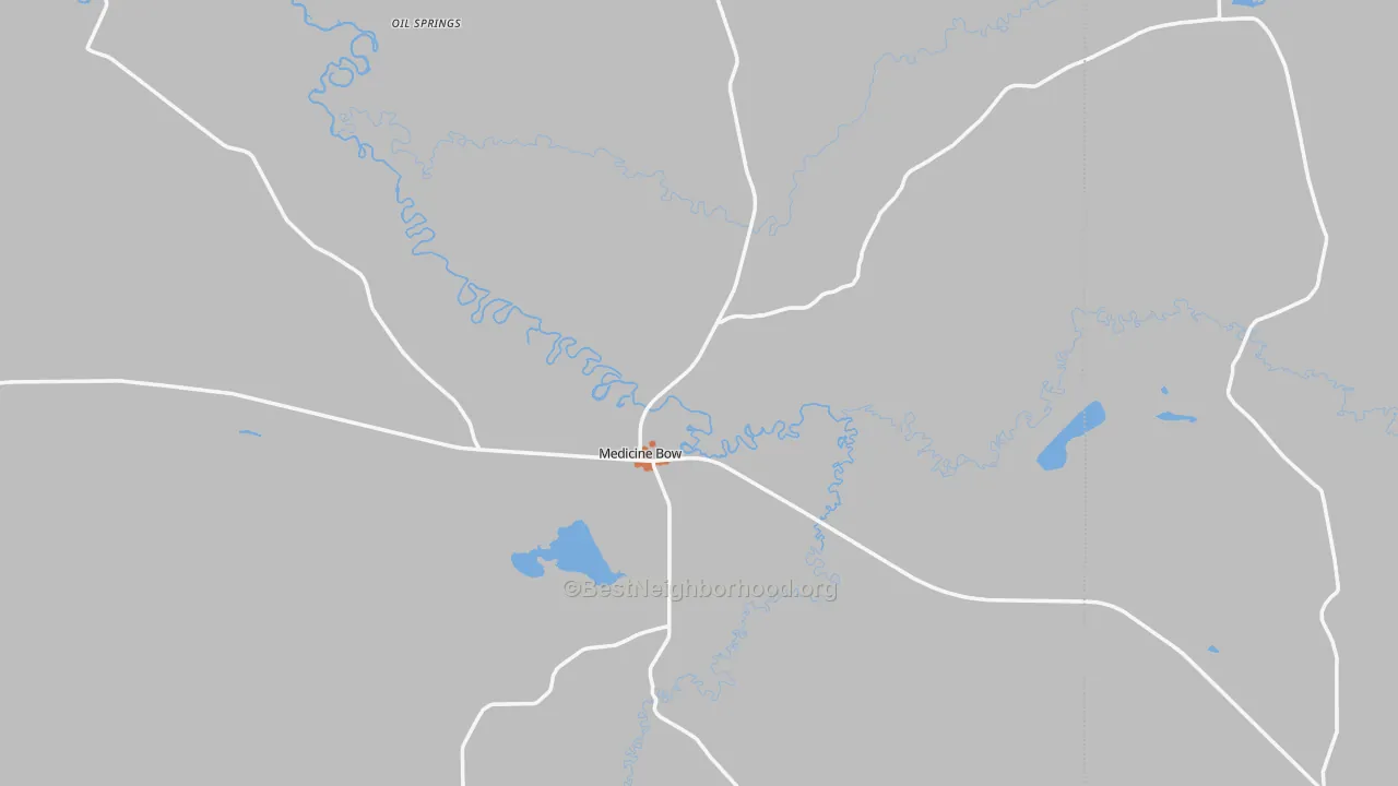 Bike Grade map of Medicine Bow, WY