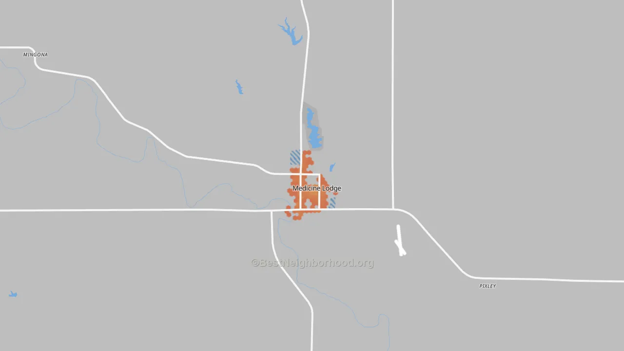 Bike Grade map of Medicine Lodge, KS