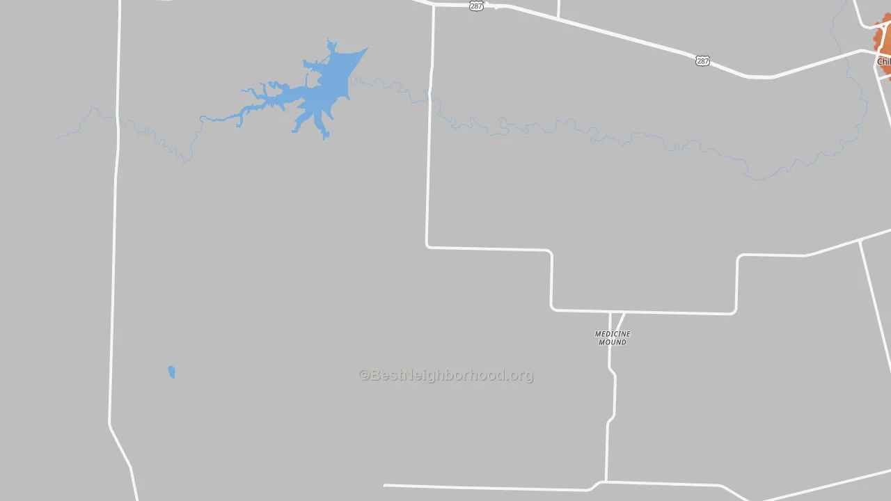 Bike Grade map of Medicine Mound, TX