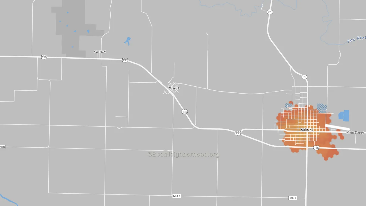 Bike Grade map of Medill, MO