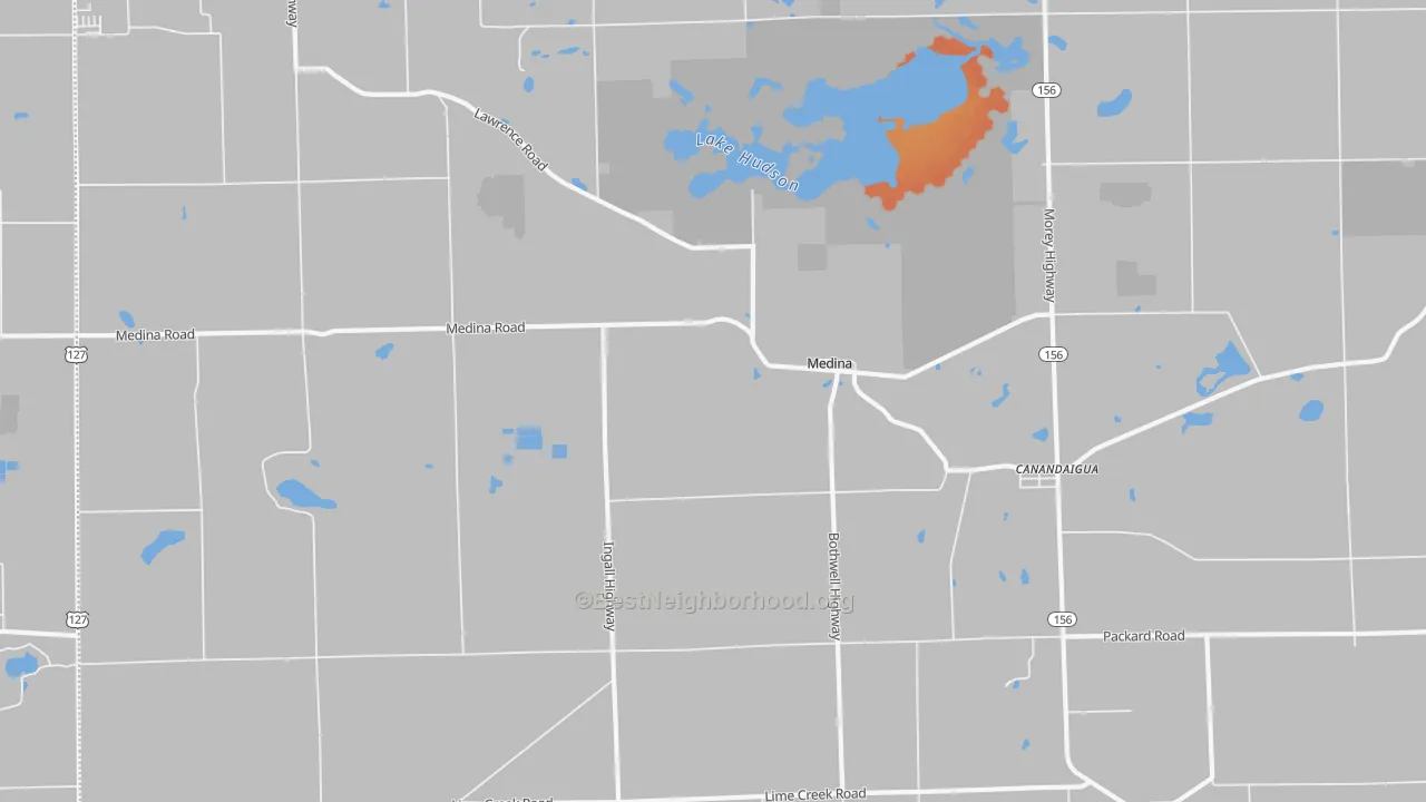 Bike Grade map of Medina, MI