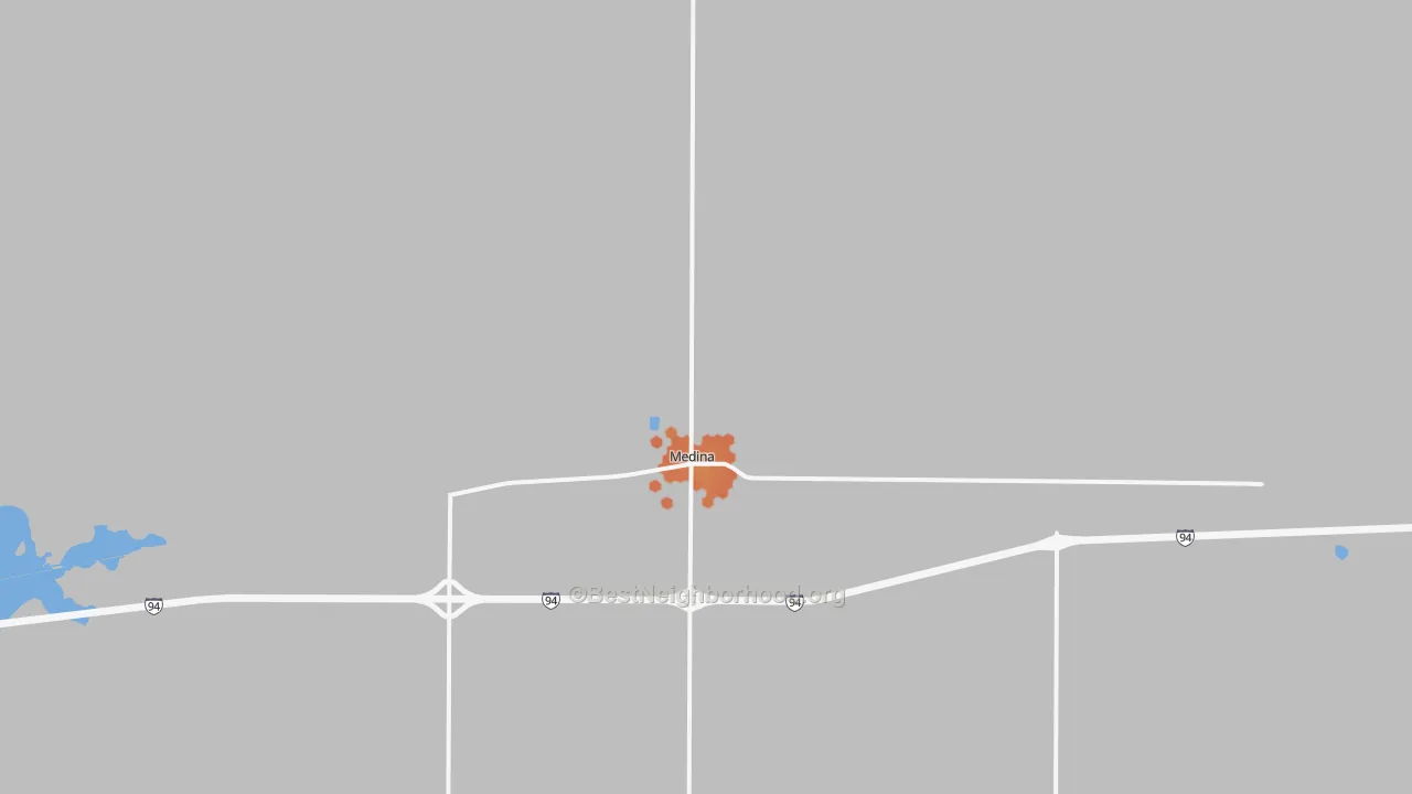 Bike Grade map of Medina, ND