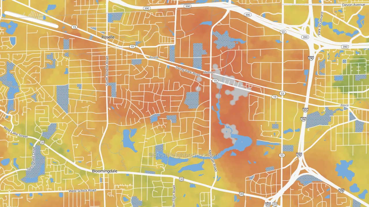 Bike Grade map of Medinah, IL