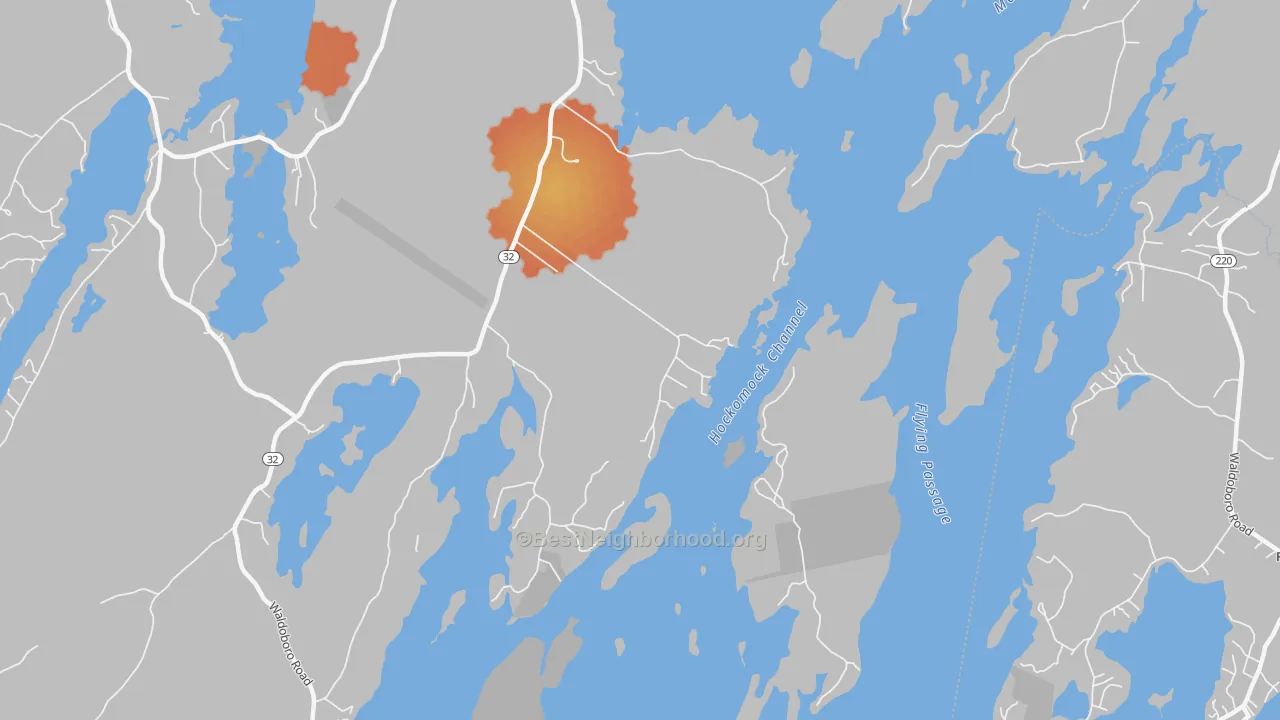 Bike Grade map of Medomak, ME