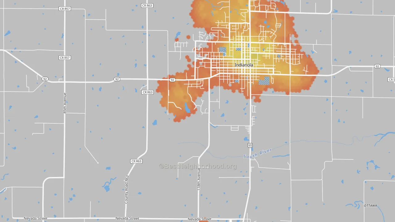Bike Grade map of Medora, IA