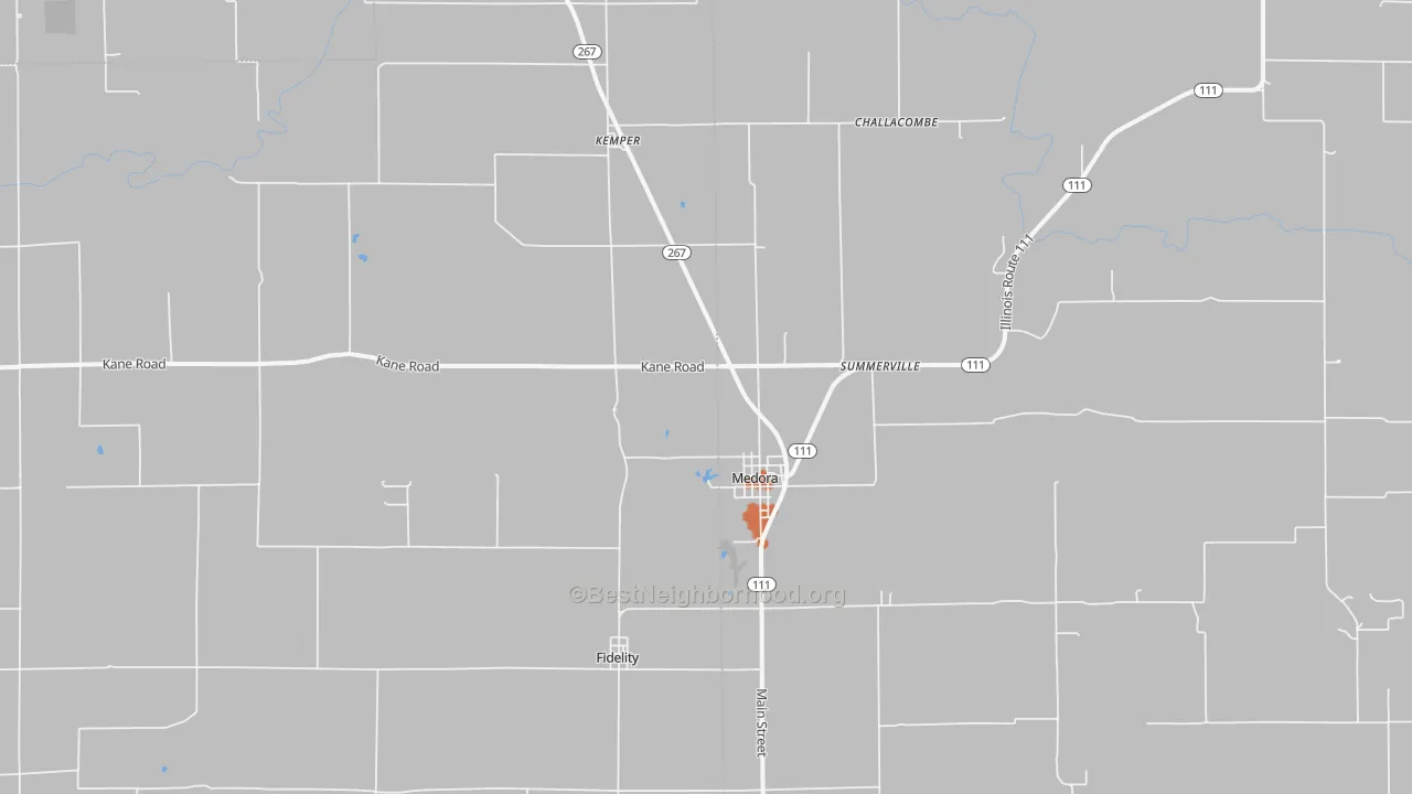 Bike Grade map of Medora, IL