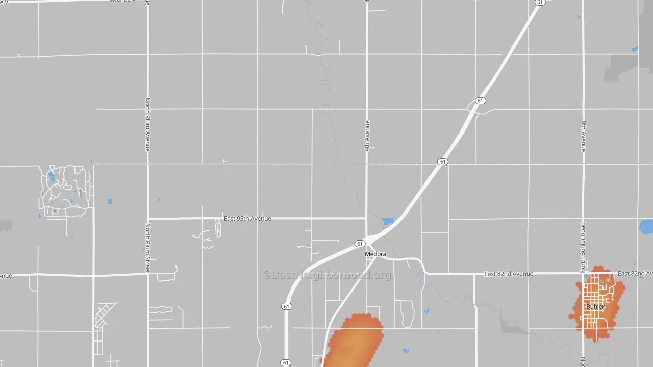 Bike Grade map of Medora, KS