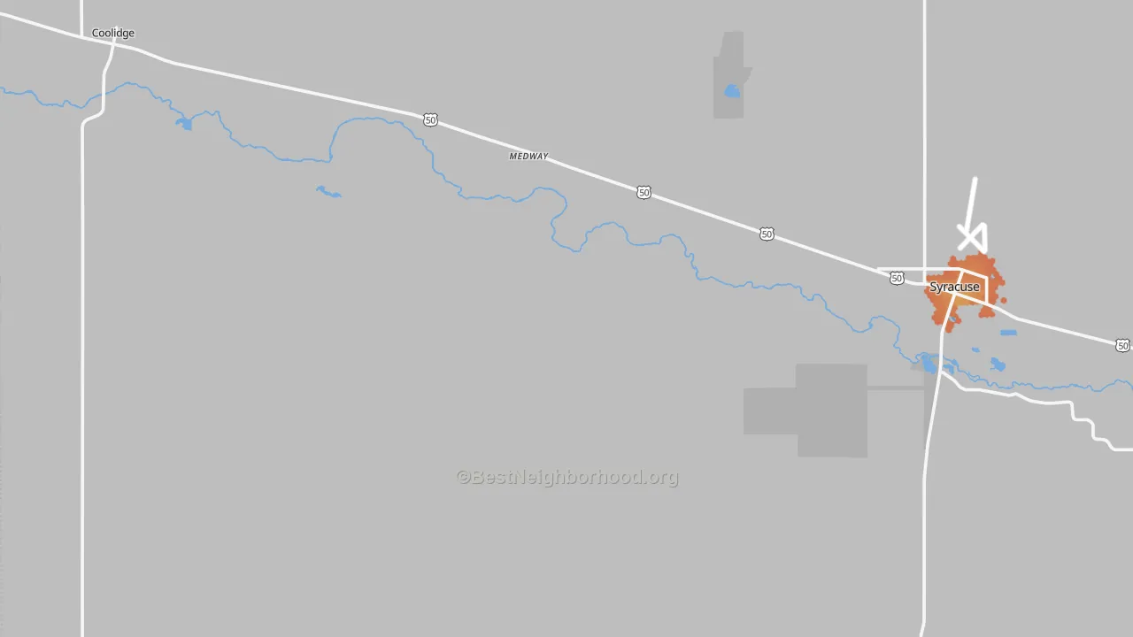 Bike Grade map of Medway, KS