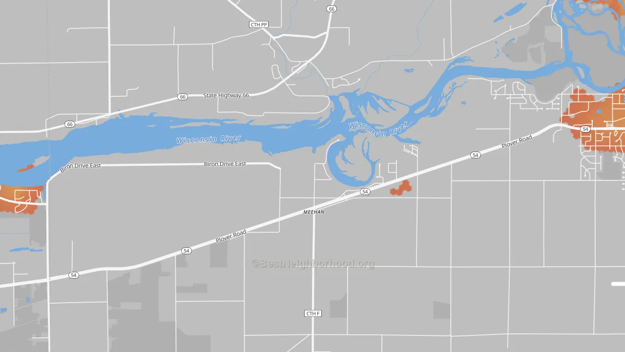 Bike Grade map of Meehan, WI