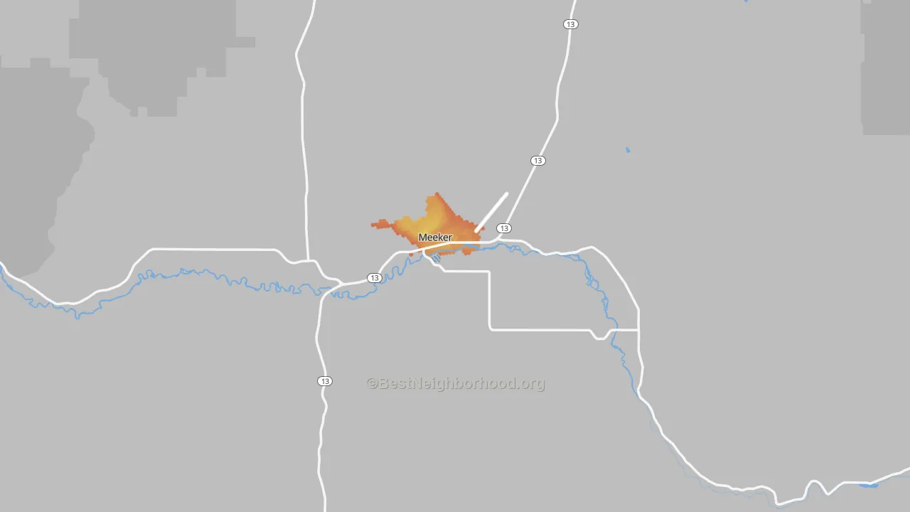 Bike Grade map of Meeker, CO