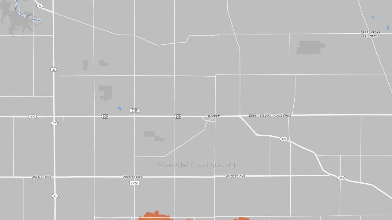 Bike Grade map of Meeker, OH