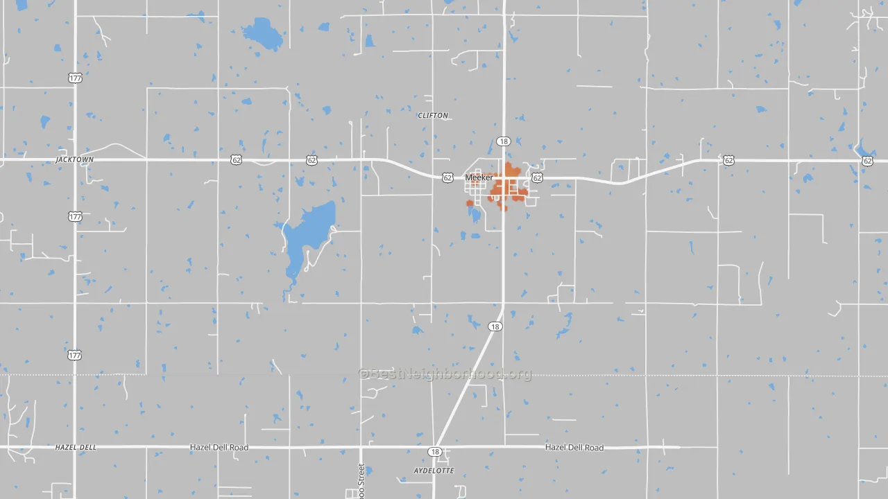 Bike Grade map of Meeker, OK