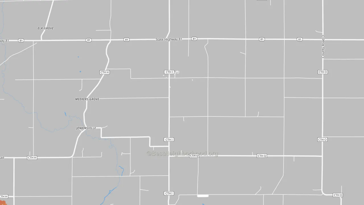 Bike Grade map of Meekers Grove, WI