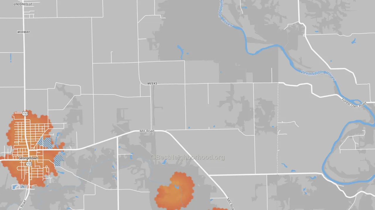 Bike Grade map of Meeks, IL