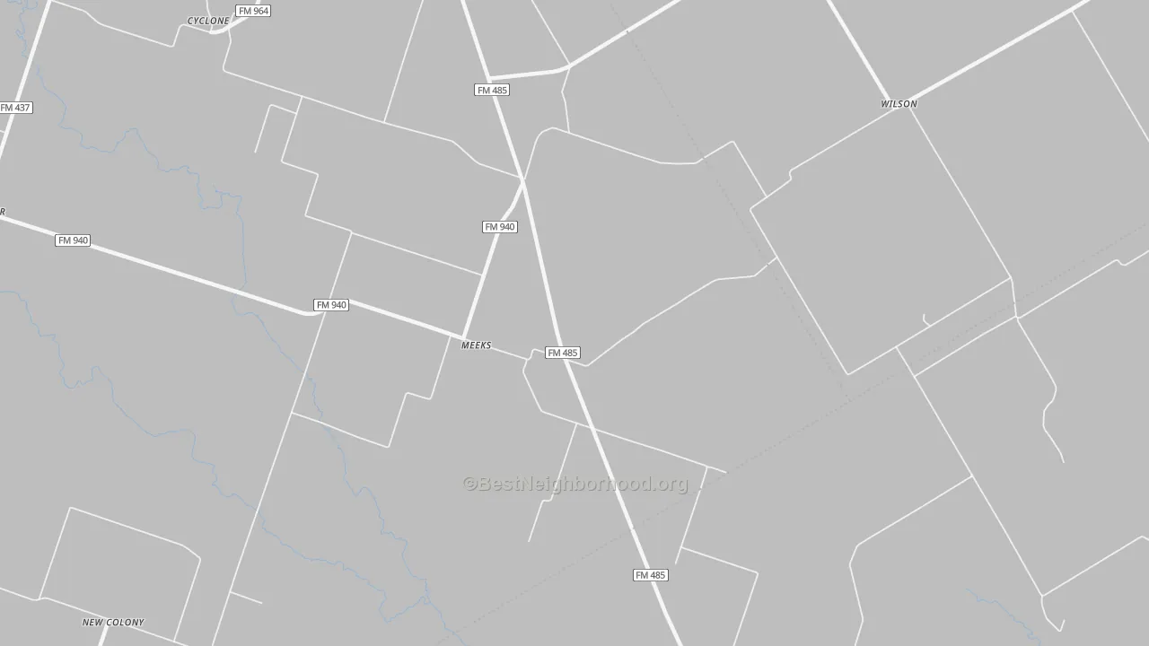 Bike Grade map of Meeks, TX