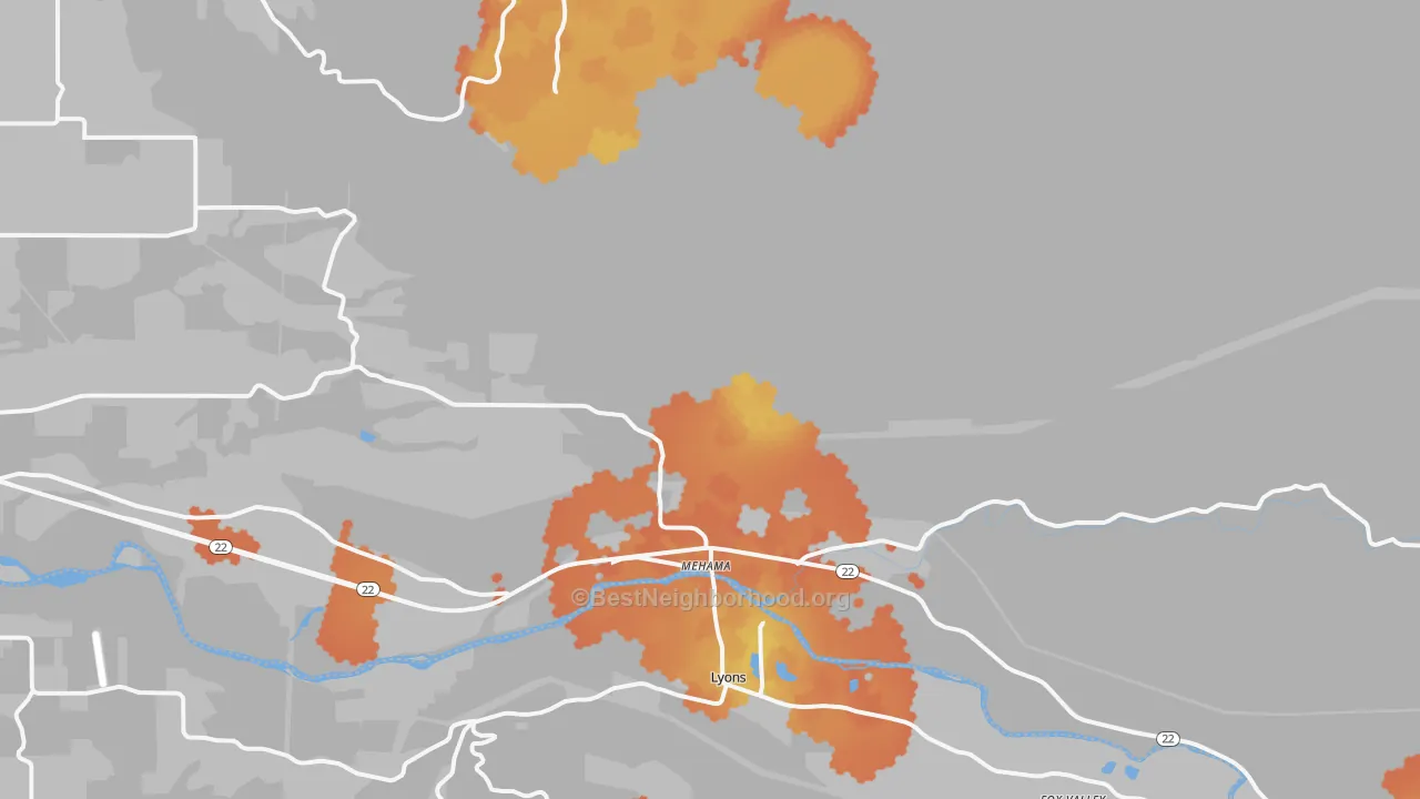 Bike Grade map of Mehama, OR