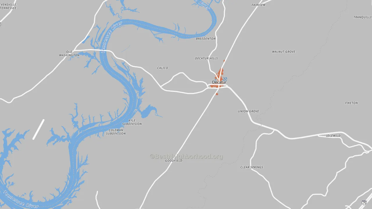 Bike Grade map of Meigs County, TN