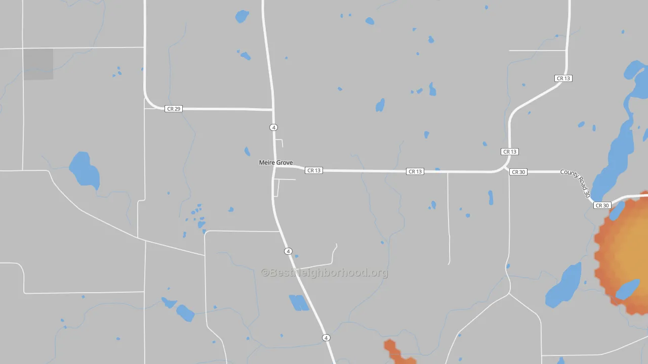 Bike Grade map of Meire Grove, MN