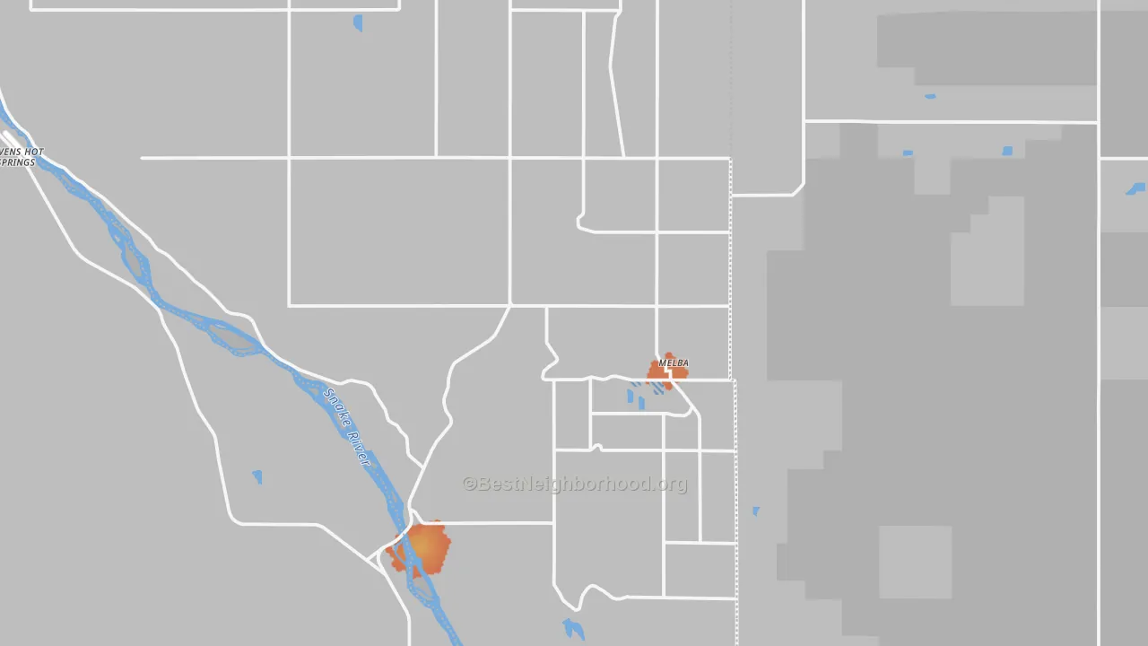 Bike Grade map of Melba, ID
