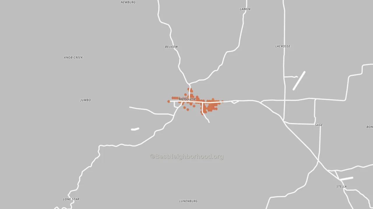 Bike Grade map of Melbourne, AR