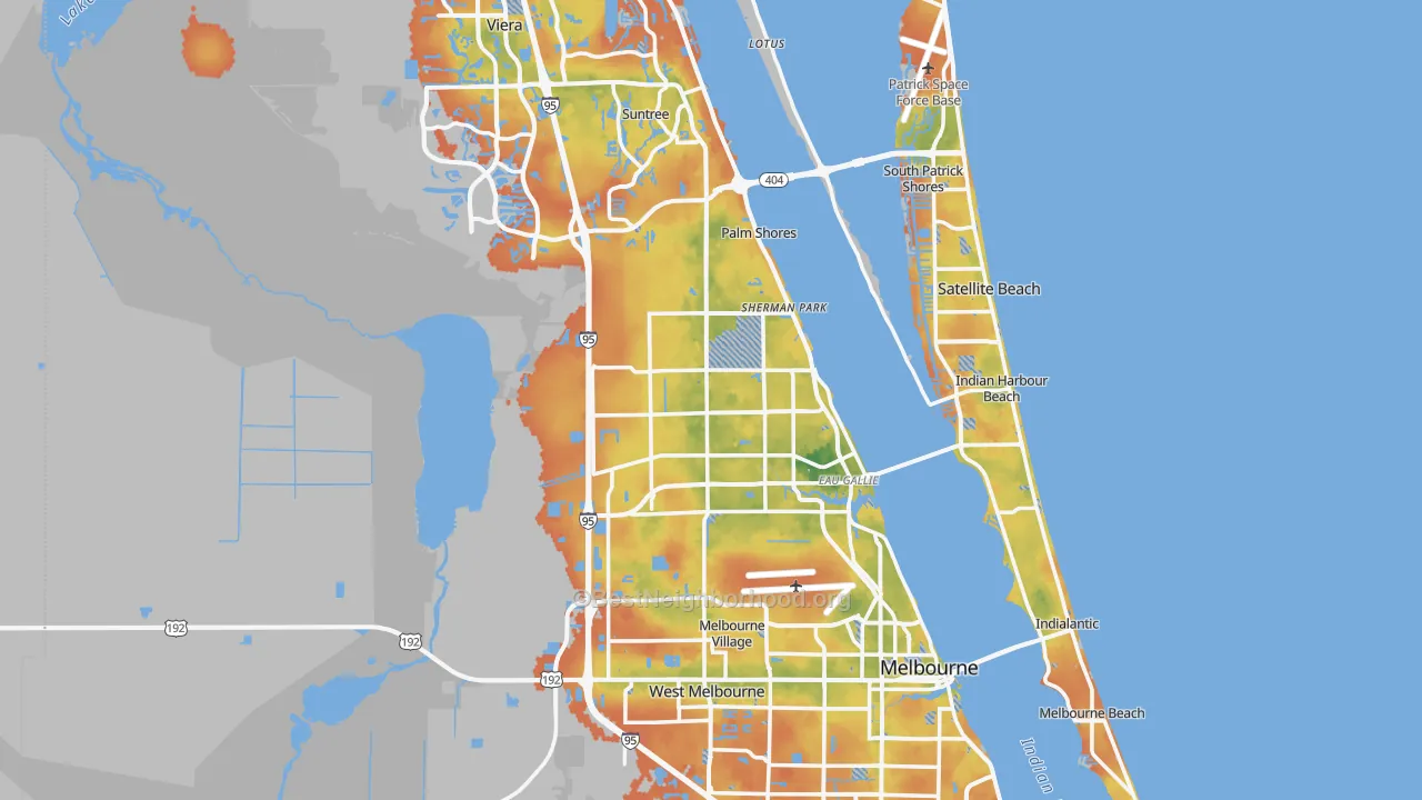 Bike Grade map of Melbourne, FL